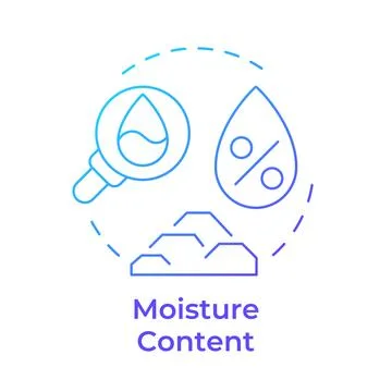 Moisture content test blue gradient concept icon Stock Illustration