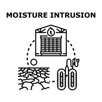 Moisture intrusion system detecting humidity vector concept Stock Illustration