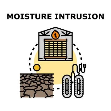 Moisture intrusion system detecting humidity vector concept Stock Illustration