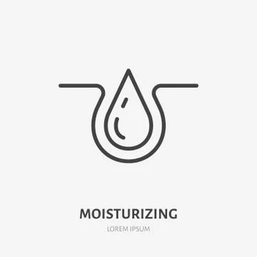 Moisture line icon, vector pictogram of moisturizing cream. Skincare Stock-Illustration