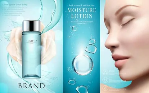 Moisture lotion ads Illustrazione stock