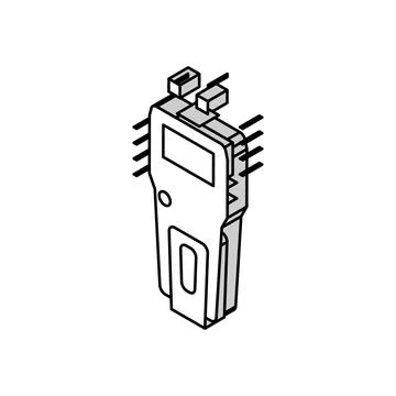 Moisture meter carpenter digital device isometric icon vector illustration Stock Illustration