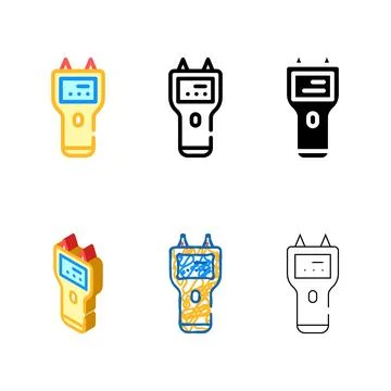 Moisture meter for multipack wood color icon vector Stock Illustration