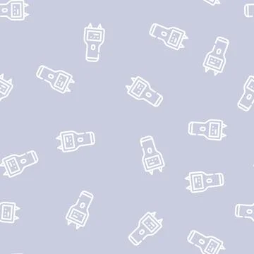 Moisture meter for wood line vector seamless pattern Stock Illustration