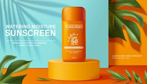 Moisture sunscreen ads Stock Illustration