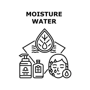 Moisture Water Vector Concept Black Illustration Stock Illustration