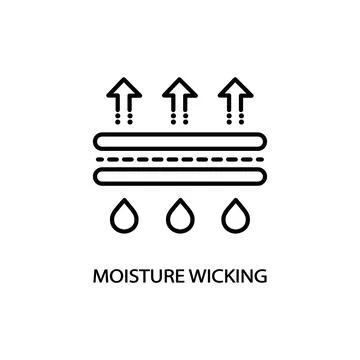 Moisture wicking editable stroke outline icon isolated on white background Stock Illustration