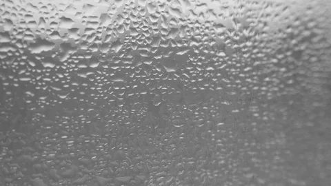 Moisture on a Window Drops Rain Raining Wet Glass Droplet Condensation 스톡 동영상 124911375