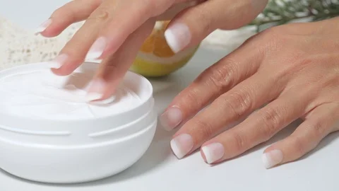 Moisturize hand with cream Stock Footage 117429855