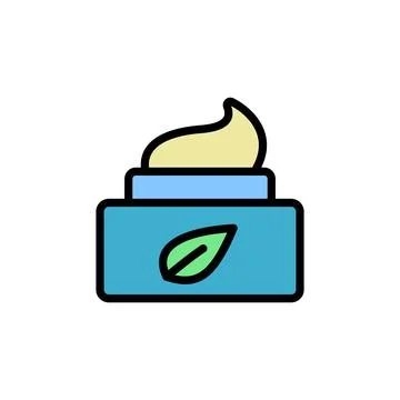 Moisturizer cream leaf icon. Simple color with outline vector elements of Stock Illustration