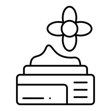 Moisturizer Cream Line Icon Stock Illustration