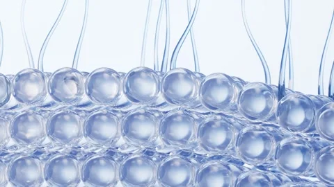 Moisturizing abstract concept animation showing transparent spheres represe.. 库存影片 327345235