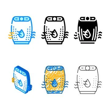 Moisturizing air device variations color icon vector Stock Illustration