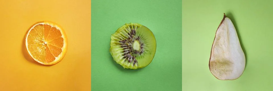 Moisturizing concept. Comparison of dry and juicy fruits. Stock Photos