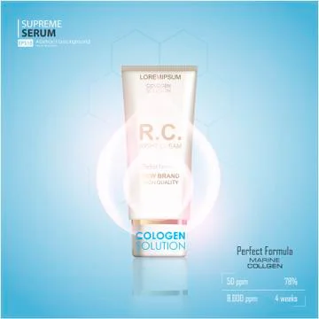 Moisturizing cosmetic ads template. 3D illustration cosmetic mockup on bokeh Stock Illustration