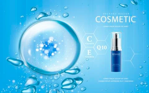 Moisturizing cosmetic ads template Stock Illustration
