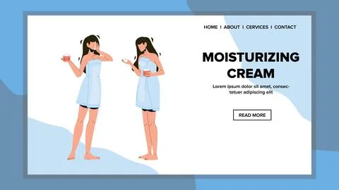 Moisturizing Cream For Face And Hands Care Vector Stock Illustration