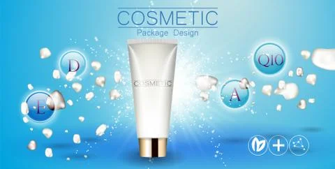 Moisturizing face cream package cosmetics design, ads, templates for design Stock Illustration
