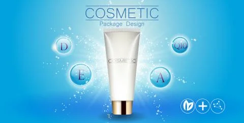 Moisturizing face cream package cosmetics design, ads, templates for design Stock Illustration