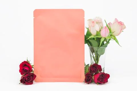 Moisturizing lifting facial sheet mask with flower roses extracts Stock Photos