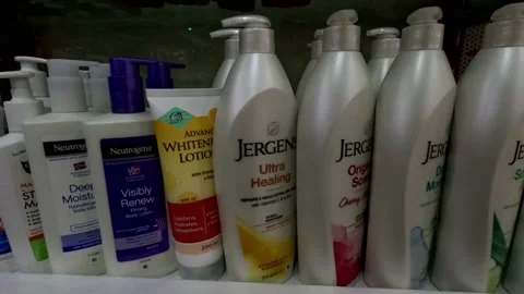 Moisturizing Lotion in a Beauty Store Stock Footage 234849865