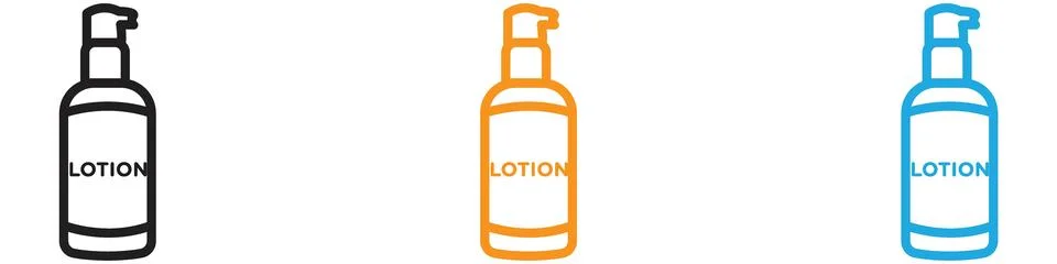 Moisturizing lotion bottle vector logo set collection for web app ui Stock Illustration