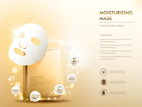 Moisturizing mask container Stock Illustration
