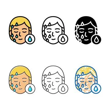 Moisturizing procedure color icon styles vector color Stock Illustration