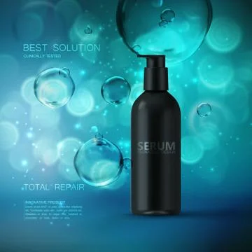 Moisturizing serum ads poster template Stock Illustration