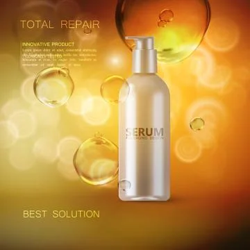 Moisturizing serum ads poster template Stock Illustration