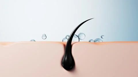 Moisturizing serum essence drops sink into the scalp nourishing human hair .. 库存影片 327247974