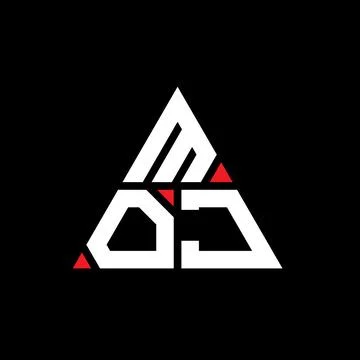 MOJ triangle letter logo design with triangle shape. MOJ triangle logo desi.. Stock Illustration
