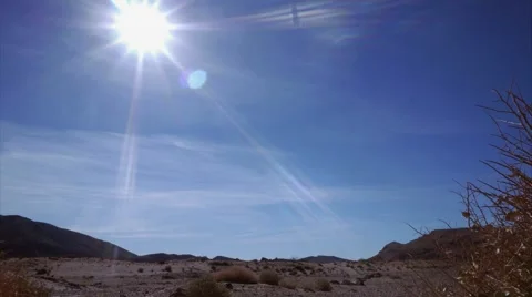 Mojave desert Red Rocks timelapse day time sun sky clouds Stock Footage