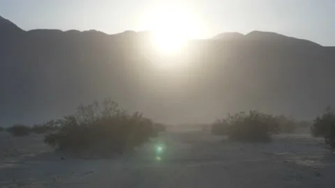 Mojave desert sand storm mist Stock Footage 160572142