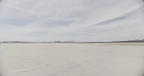 Mojave Dry Lake Bed Extreme Wide Shot Pan Right to Left Stock Footage 89941623