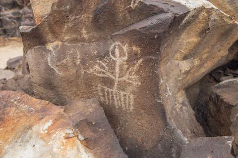 Mojave Petroglyph 06 Stock Photos