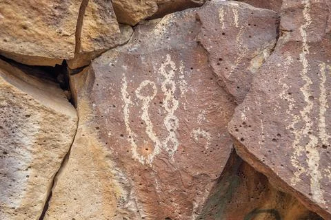 Mojave Petroglyph 08 Stock Photos