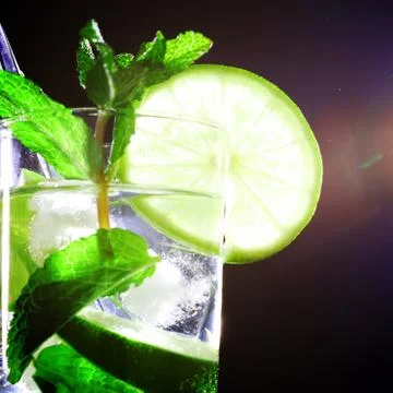 Mojito on black Stock Photos