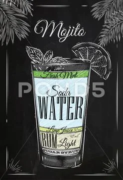 Mojito chalk Stock Illustration