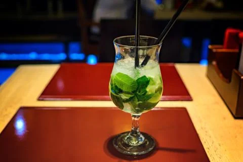 Mojito, a Cocktail based on light rum and mint leaves. Stock Photos