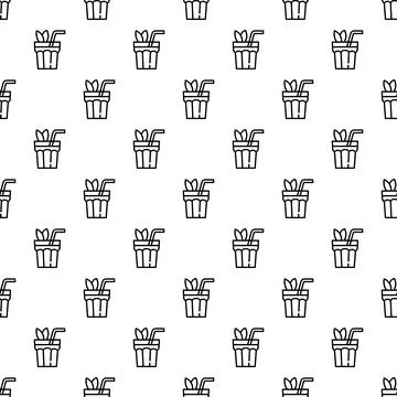 Mojito cocktail drink seamless pattern repeating background Stock Illustration