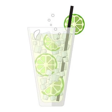 Mojito cocktail in the form of flat graphics. Vector Stock Illustration