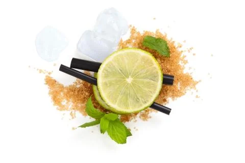 Mojito cocktail ingredients. Stock Photos