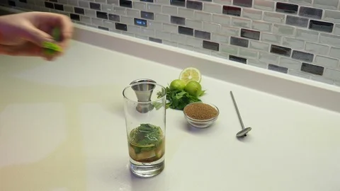 Mojito cocktail made Stock Footage 114189060
