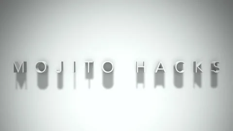 Mojito hacks 3D title animation white text on a white background Stock Footage 299424245