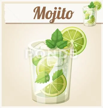 Mojito illustration. Cartoon vector icon Stock Illustration