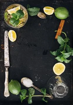 Mojito ingredients frame Fotos de archivo