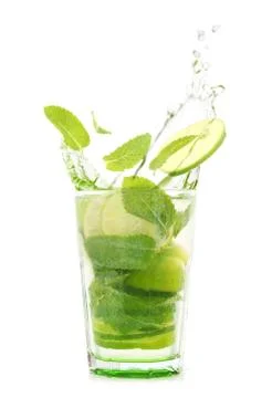 Mojito isolated on white 스톡 사진