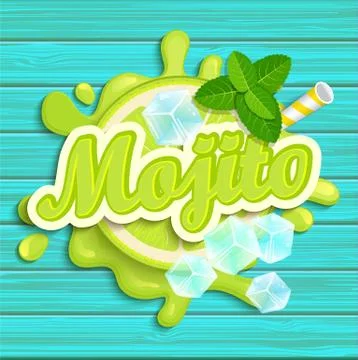 Mojito label splash. Stock-Illustration