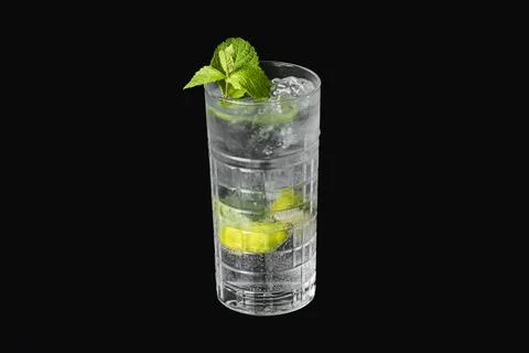 Mojito with Lime, Mint and Ice Stock Photos